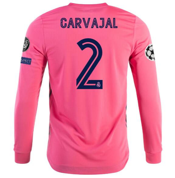 Real Madrid Long Sleeve Away Kit Soccer Jersey DANI CARVAJAL #2 2020/21